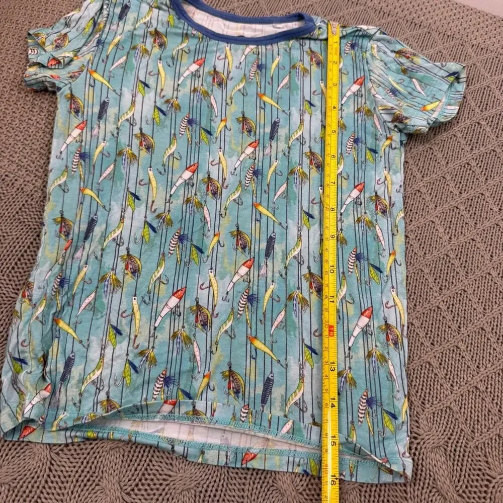 George Hats Kids Blue Fly Fishing Print Pajama Set ~ 5T